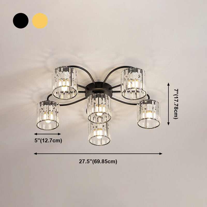 Contemporary Flush Light Fixture Glass Flush Mount Lights for Living Room