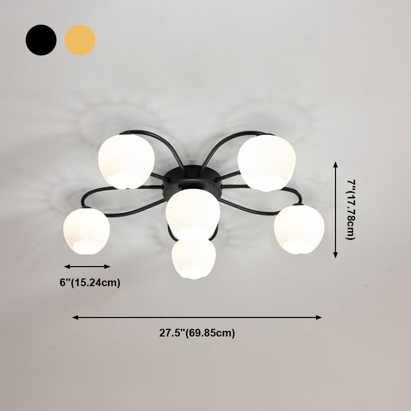 Contemporary Flush Light Fixture Glass Flush Mount Lights for Living Room