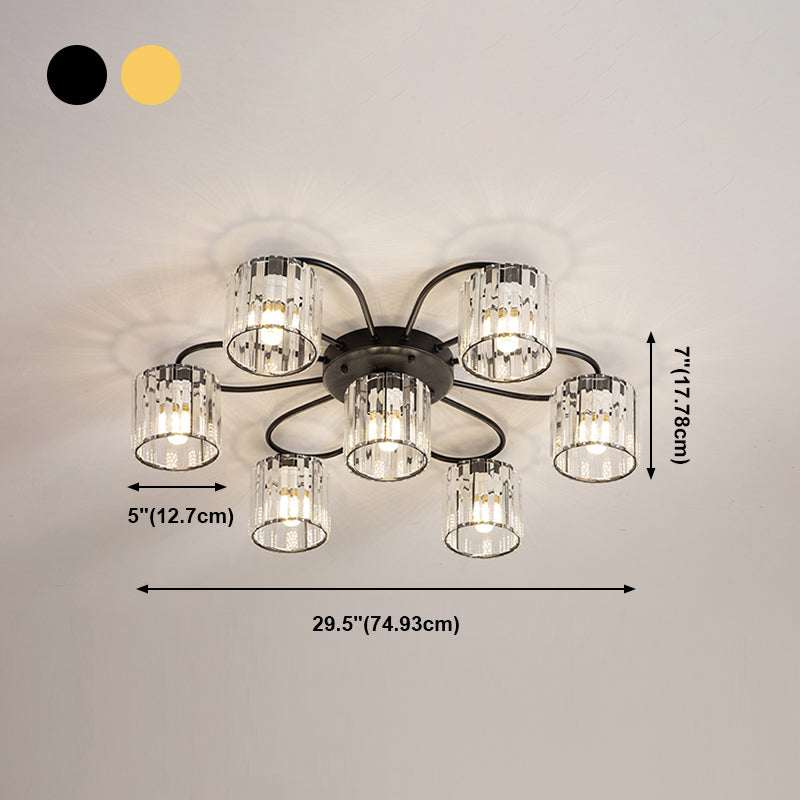 Contemporary Flush Light Fixture Glass Flush Mount Lights for Living Room