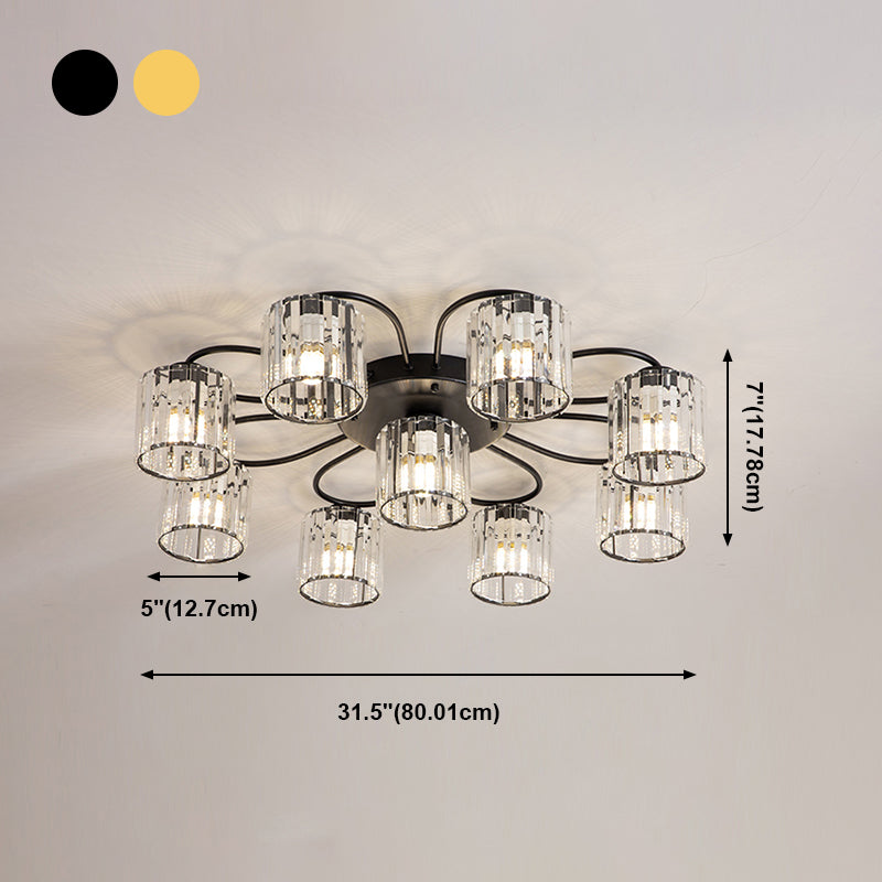 Contemporary Flush Light Fixture Glass Flush Mount Lights for Living Room