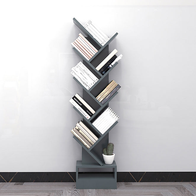 Modern Closed Back Bookshelf Manufactured Wood Vertical Bookcase for Home