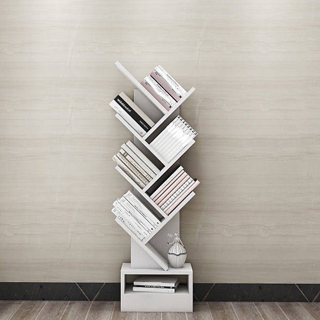 Modern Closed Back Bookshelf Manufactured Wood Vertical Bookcase for Home
