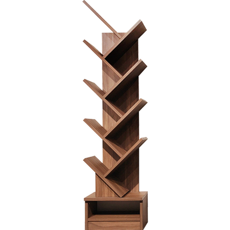 Modern Closed Back Bookshelf Manufactured Wood Vertical Bookcase for Home
