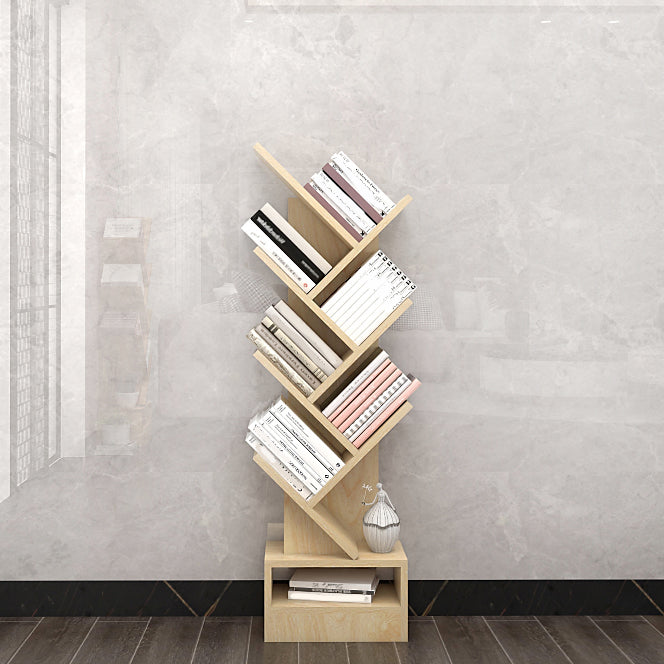 Modern Closed Back Bookshelf Manufactured Wood Vertical Bookcase for Home
