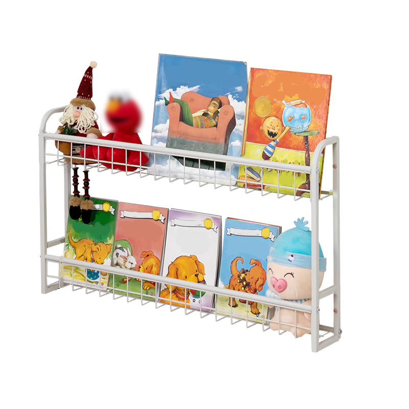 Modern Style Metal Bookshelf Wall Mounted Bookcase for Bedroom