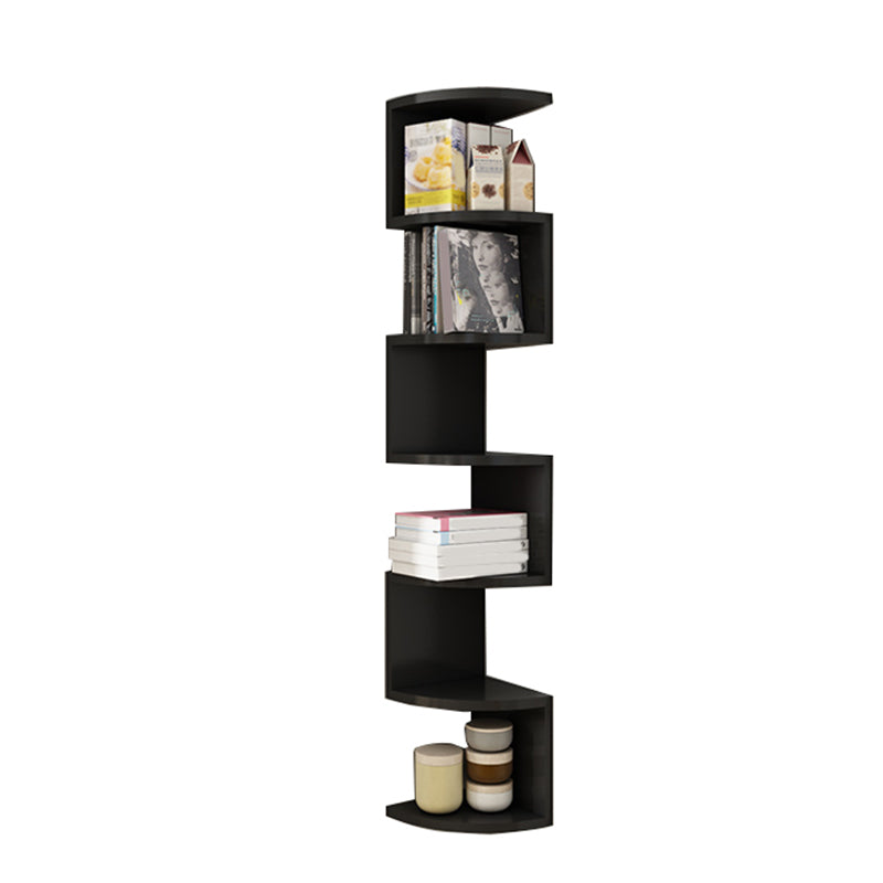 Contemporary Wall Mounted Bookcase Engineered Wood Bookshelf for Home Office