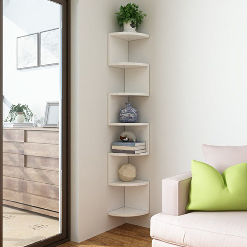 Contemporary Wall Mounted Bookcase Engineered Wood Bookshelf for Home Office