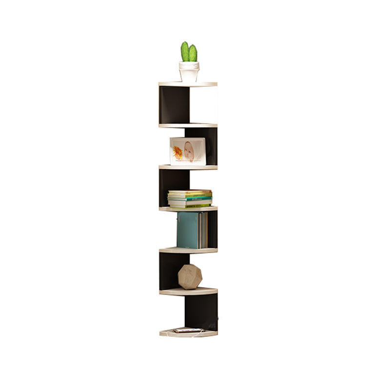 Contemporary Wall Mounted Bookcase Engineered Wood Bookshelf for Home Office