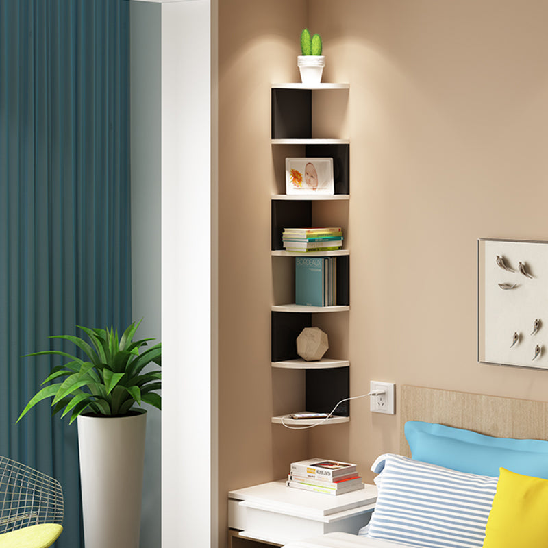 Contemporary Wall Mounted Bookcase Engineered Wood Bookshelf for Home Office