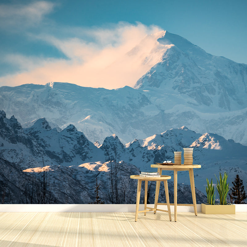 Mountain Range Photography Mural Wallpaper Environment Friendly Living Room Wall Mural