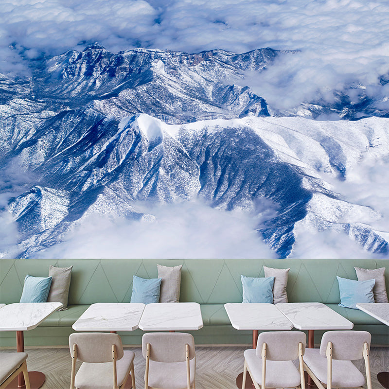 Modern Style Mural Wallpaper Mountain Range Photography Indoor Wall Mural