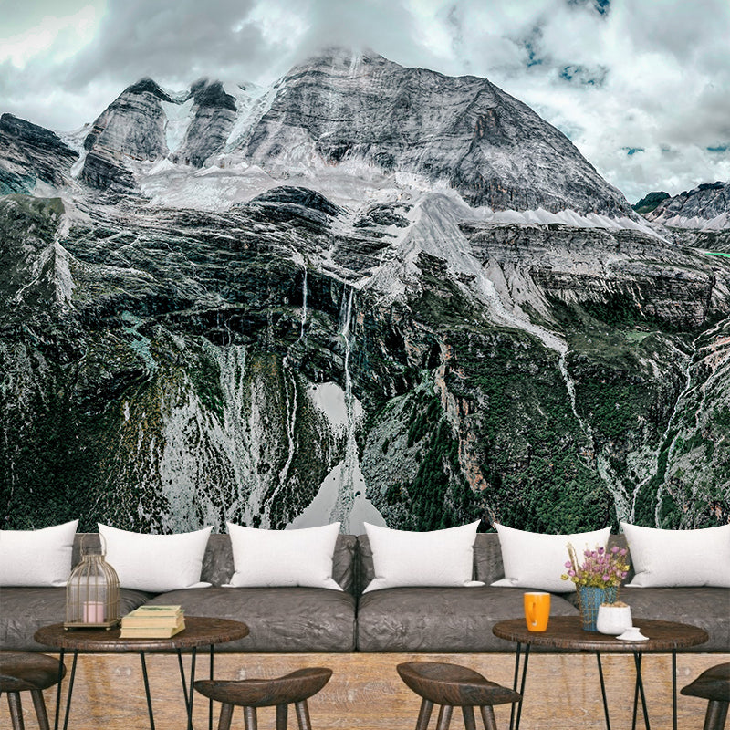 Modern Style Mural Wallpaper Mountain Range Photography Indoor Wall Mural