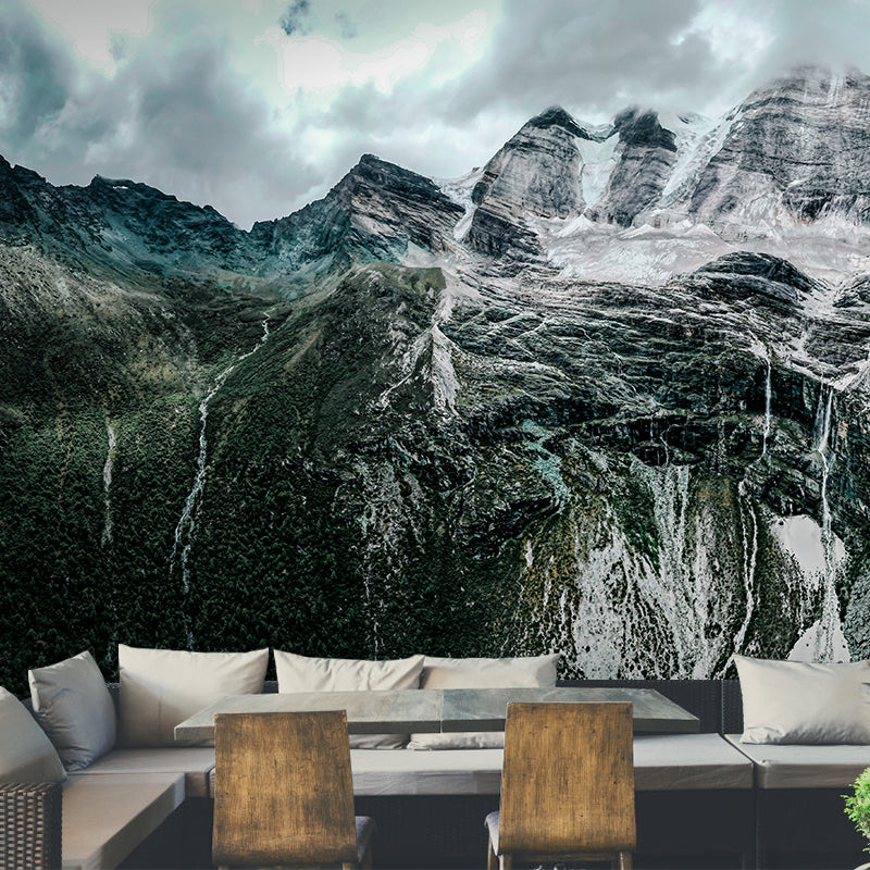 Modern Style Mural Wallpaper Mountain Range Photography Indoor Wall Mural
