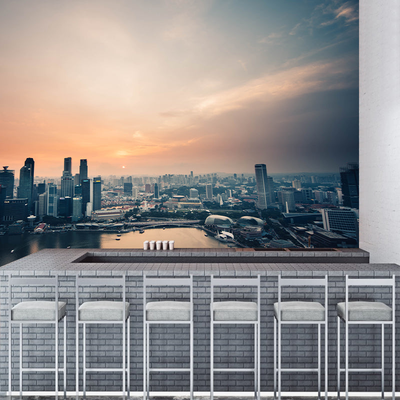 Eco-friendly Wall Mural Wallpaper Urban Scenery Photography Sitting Room Wall Mural