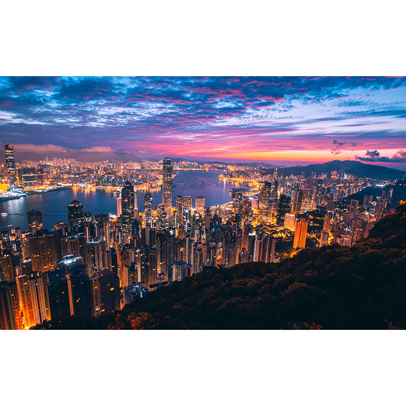 Photography Stain Resistant Mural Wallpaper Urban Scenery Sleeping Room Wall Mural