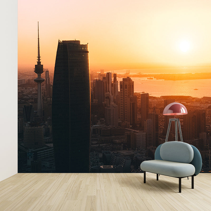 Urban Scenery Resistant Mural Wallpaper Environment Friendly Sleeping Room Wall Mural