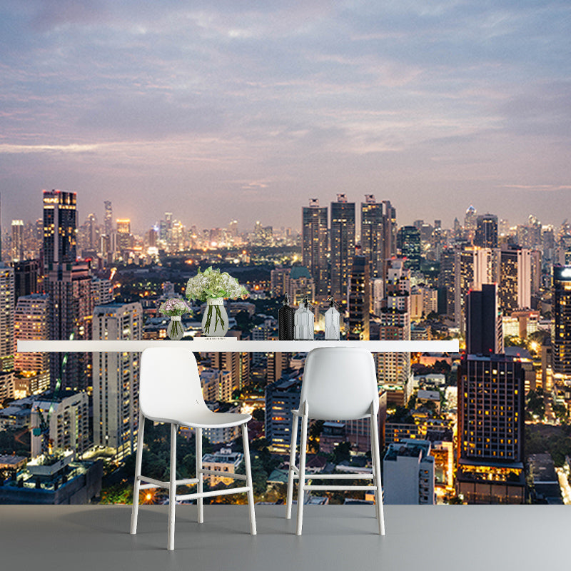 Urban Landscape Photography Mildew Resistant Wallpaper Sleeping Room Wall Mural