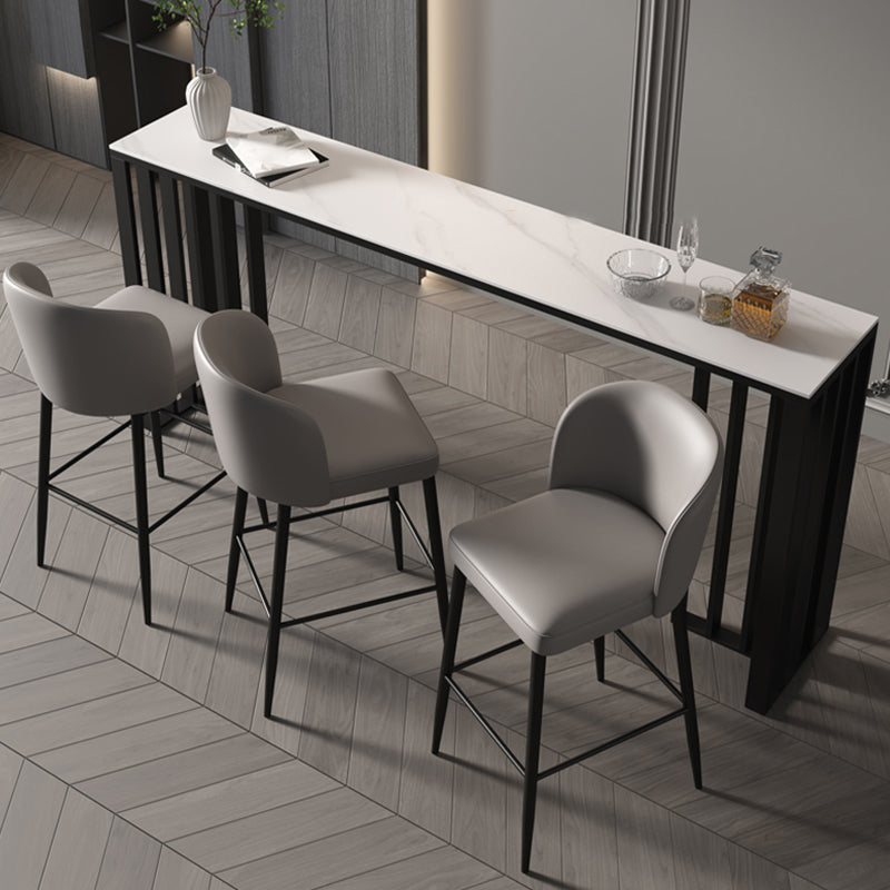 Contemporary Style Sintered Stone Table Rectangle Bar Counter Table for Home