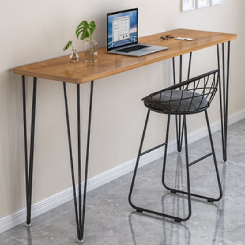 Wood Bar Dining Table Modern Rectangle Bar Table with Four Legs base for Dining Room