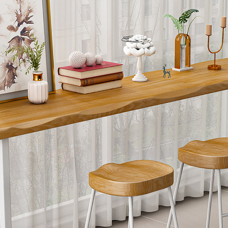 Pine Wood Bar Dining Table Modern Bar Table with Sled Base for Dining Room