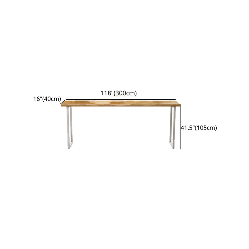 Pine Wood Bar Dining Table Modern Bar Table with Sled Base for Dining Room