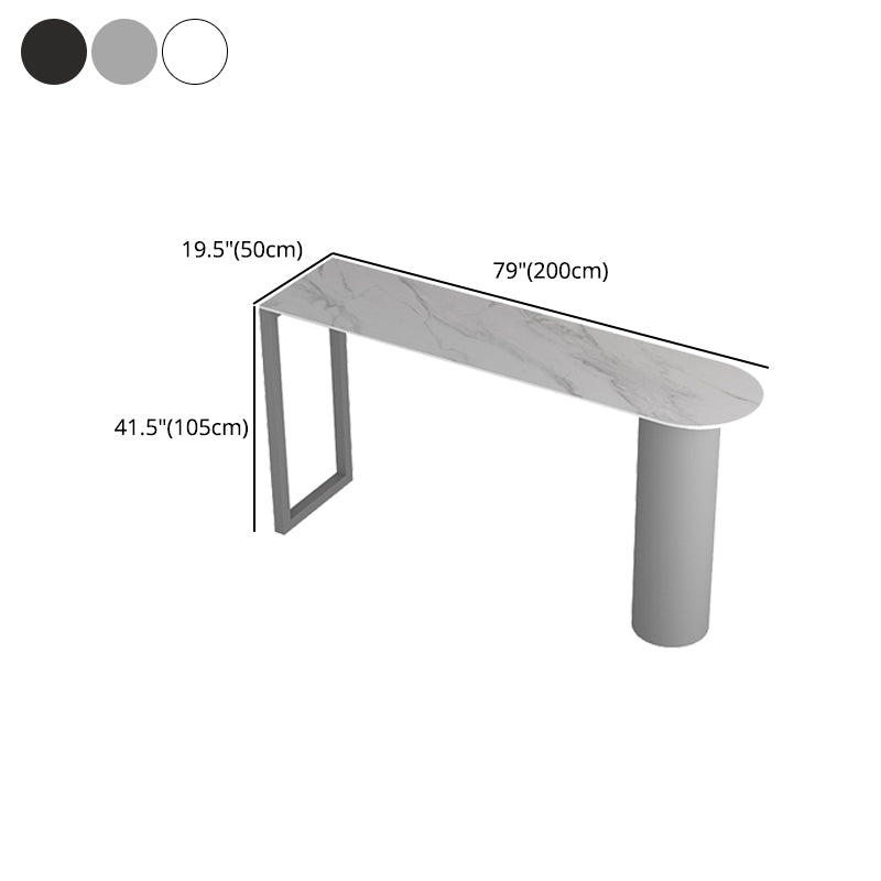 Stone Bar Dining Table Modern Bar Table with Double Pedestal for  Dining Room Kitchen