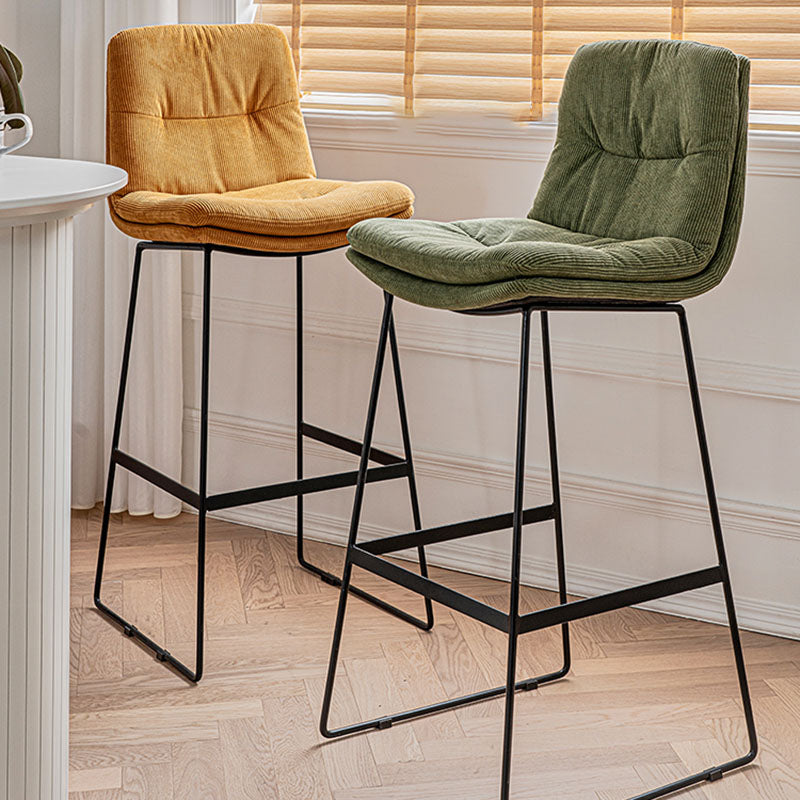 Scandinavian Matte Finish Upholstered Barstool Footrest Coffee Shop Stool