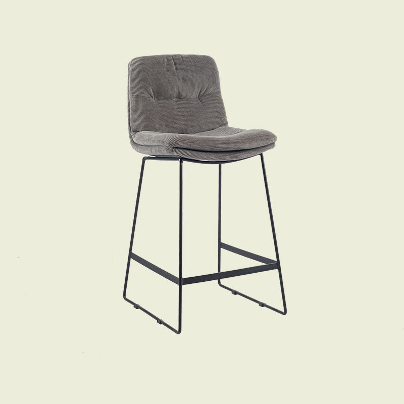 Scandinavian Matte Finish Upholstered Barstool Footrest Coffee Shop Stool