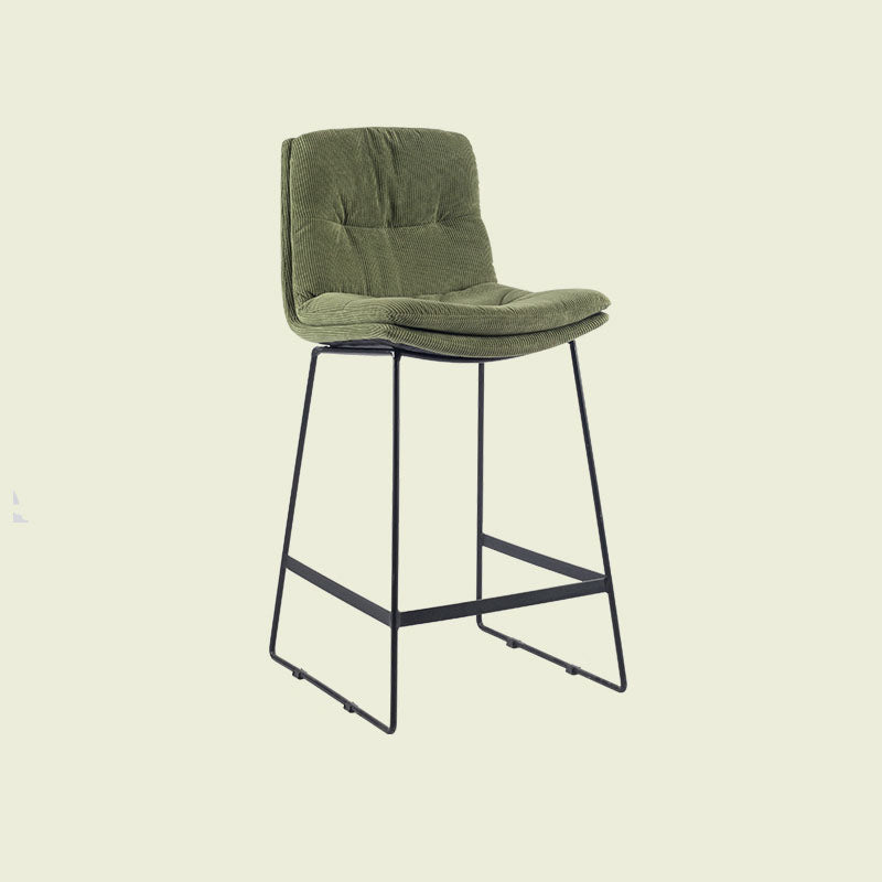 Scandinavian Matte Finish Upholstered Barstool Footrest Coffee Shop Stool