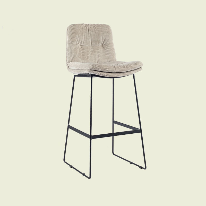 Scandinavian Matte Finish Upholstered Barstool Footrest Coffee Shop Stool