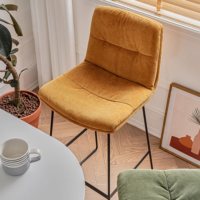 Scandinavian Matte Finish Upholstered Barstool Footrest Coffee Shop Stool