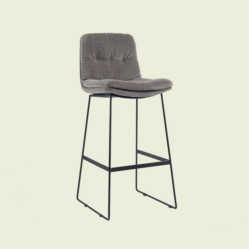 Scandinavian Matte Finish Upholstered Barstool Footrest Coffee Shop Stool