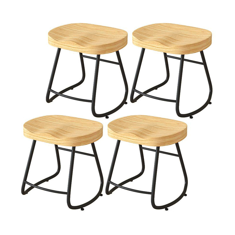 Contemporary Natural Solid Wood Barstool Footrest Restaurant Stool