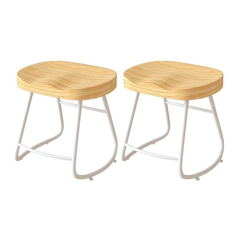 Contemporary Natural Solid Wood Barstool Footrest Restaurant Stool