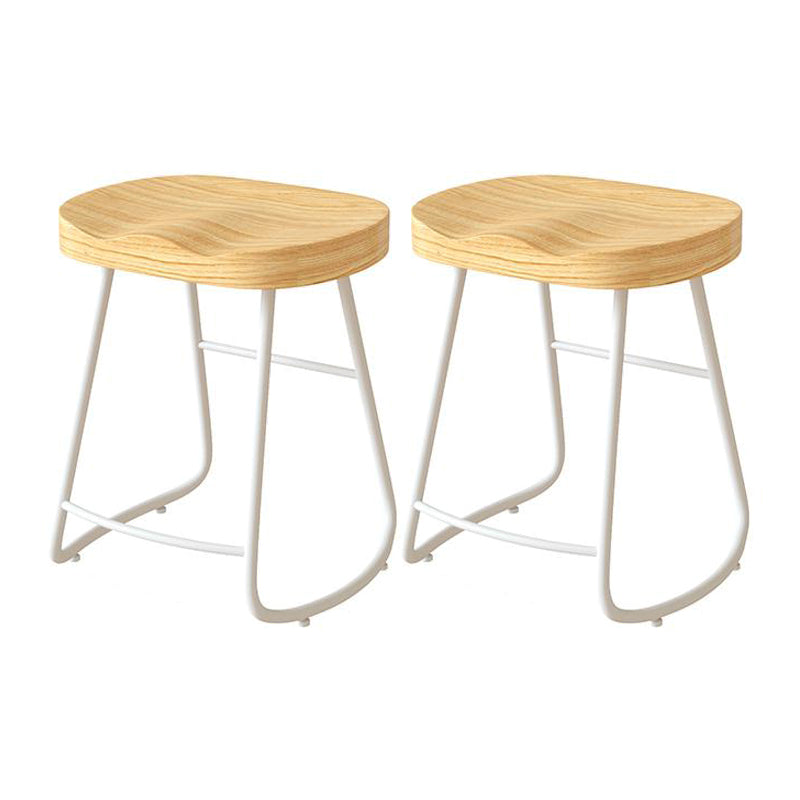 Contemporary Natural Solid Wood Barstool Footrest Restaurant Stool