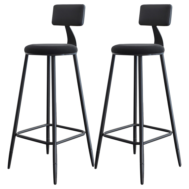 Scandinavian Matte Finish Velvet Counter Stool Footrest Home Barstool