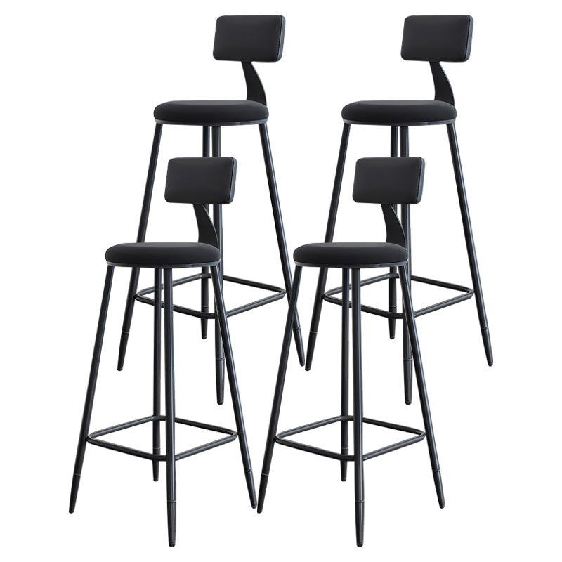 Scandinavian Matte Finish Velvet Counter Stool Footrest Home Barstool