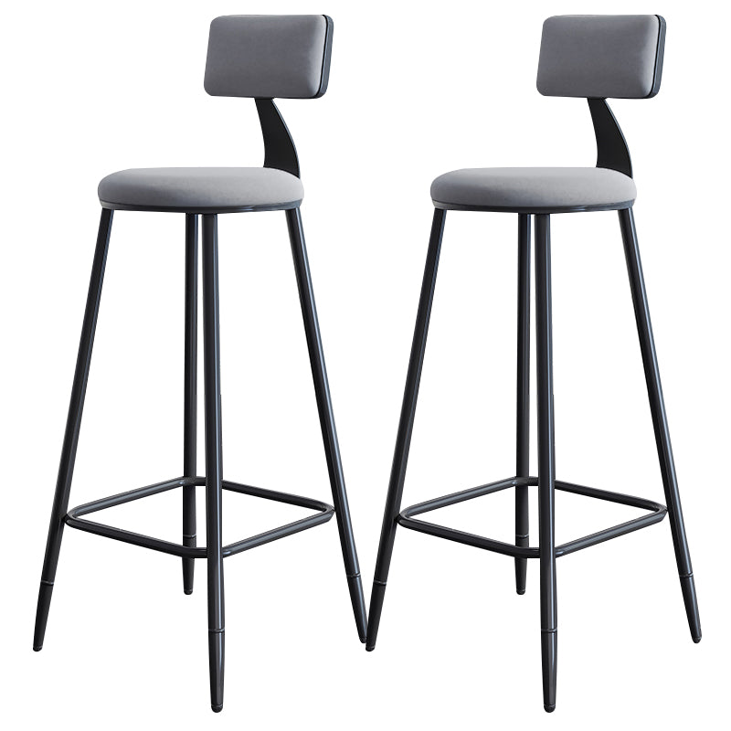 Scandinavian Matte Finish Velvet Counter Stool Footrest Home Barstool
