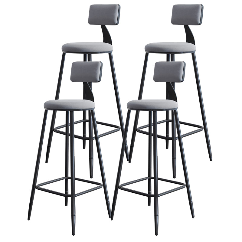 Scandinavian Matte Finish Velvet Counter Stool Footrest Home Barstool