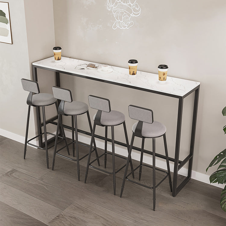 Scandinavian Matte Finish Velvet Counter Stool Footrest Home Barstool