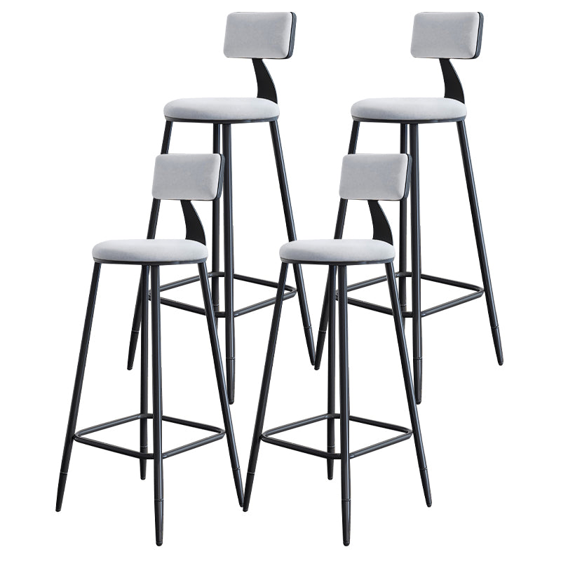 Scandinavian Matte Finish Velvet Counter Stool Footrest Home Barstool