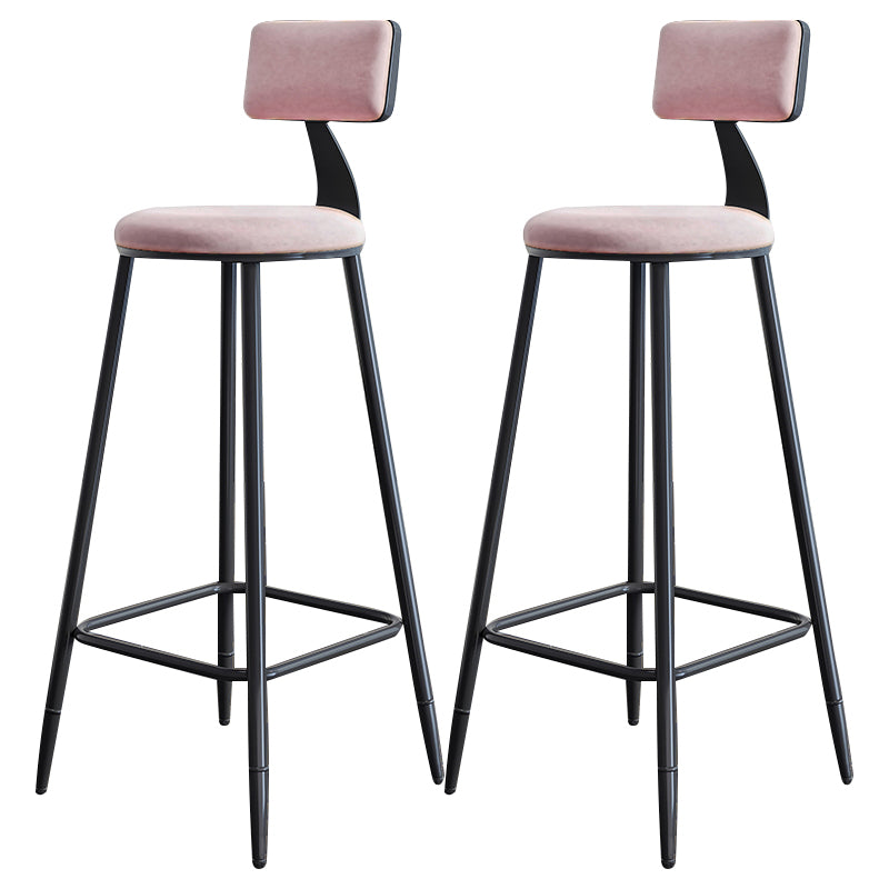 Scandinavian Matte Finish Velvet Counter Stool Footrest Home Barstool