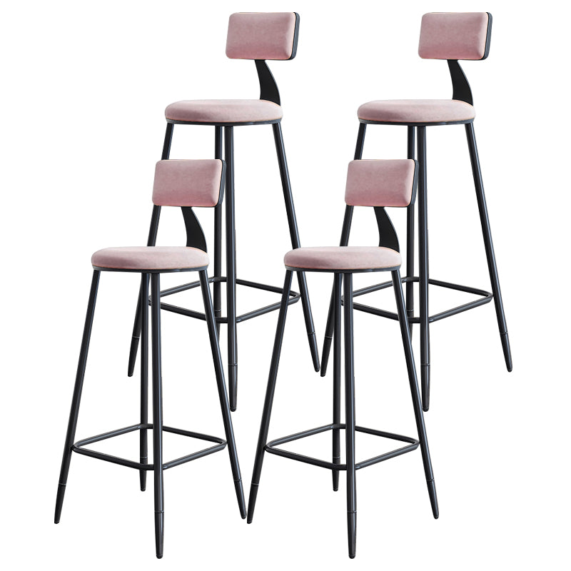 Scandinavian Matte Finish Velvet Counter Stool Footrest Home Barstool
