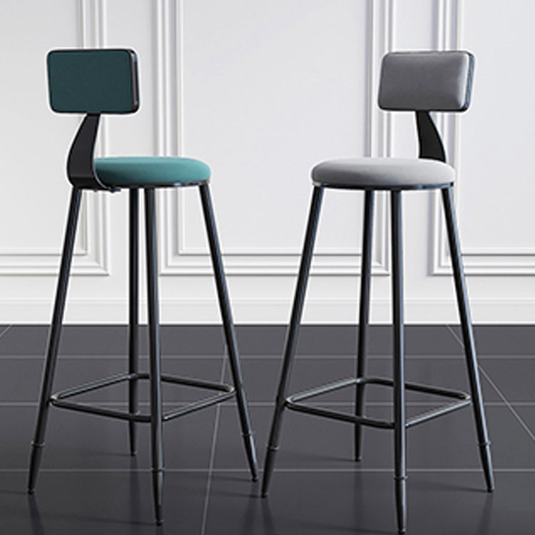 Scandinavian Matte Finish Velvet Counter Stool Footrest Home Barstool