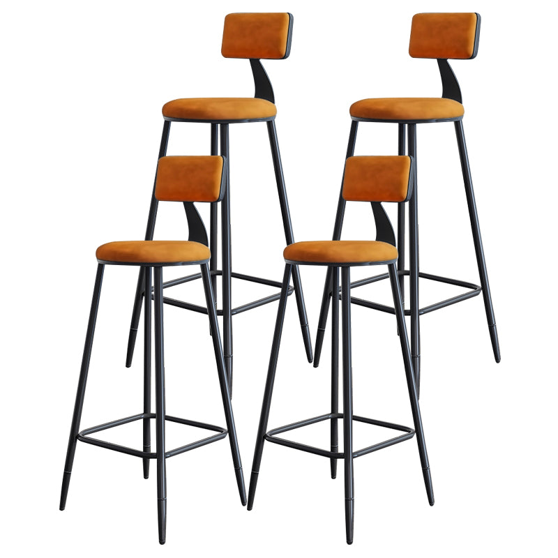 Scandinavian Matte Finish Velvet Counter Stool Footrest Home Barstool