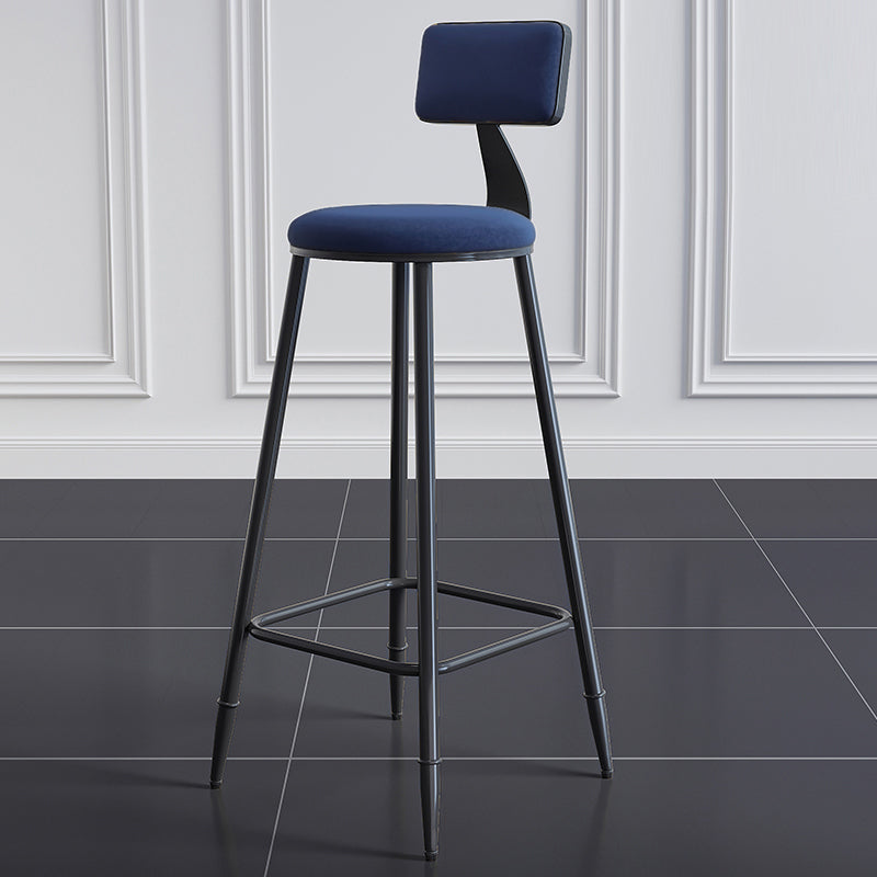 Scandinavian Matte Finish Velvet Counter Stool Footrest Home Barstool