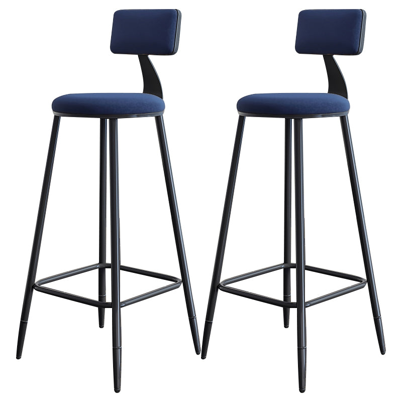 Scandinavian Matte Finish Velvet Counter Stool Footrest Home Barstool