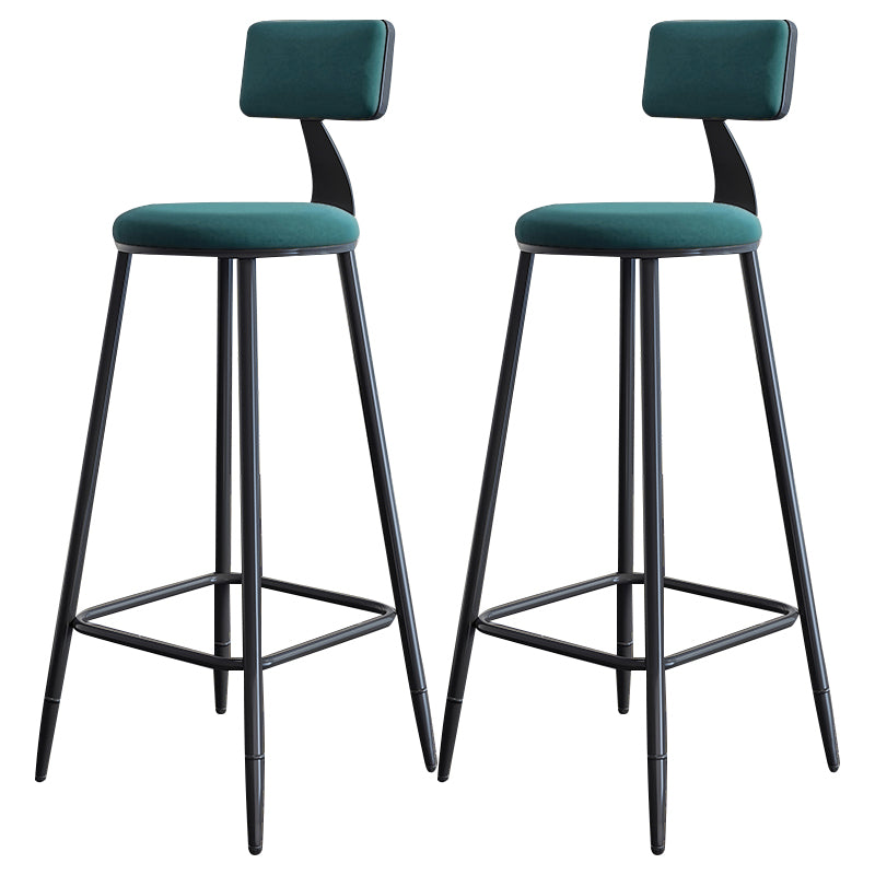 Scandinavian Matte Finish Velvet Counter Stool Footrest Home Barstool