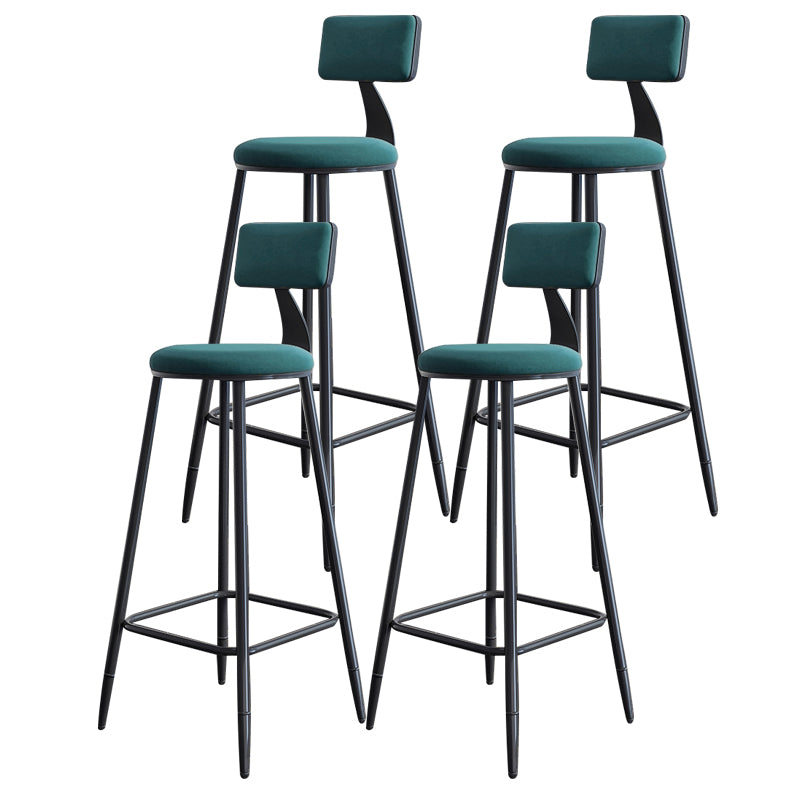 Scandinavian Matte Finish Velvet Counter Stool Footrest Home Barstool