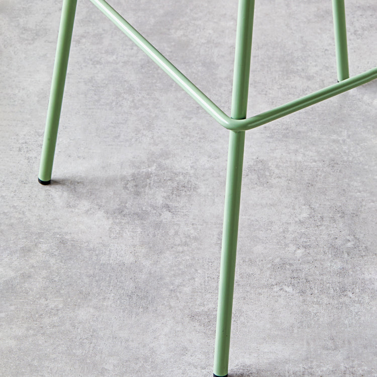 Contemporary Milk Tea Shop Footrest Stool Matte Finish Metal Barstool